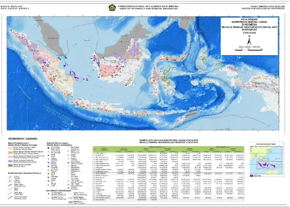 Gambar 4. Peta Potensi Sumber Daya Mineral Logam Indonesia, status 2016