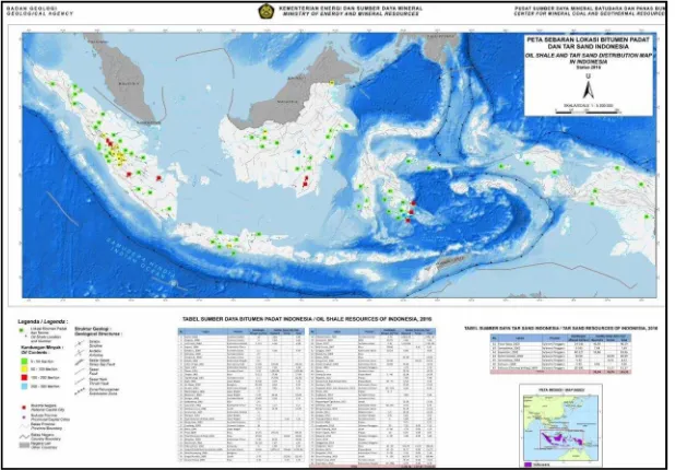 Gambar 2.6. Sumber daya Bitumen Padat Indonesia Status 2016.