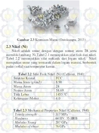 Gambar 2.3 Kromium Murni (Outokumpu, 2013) 