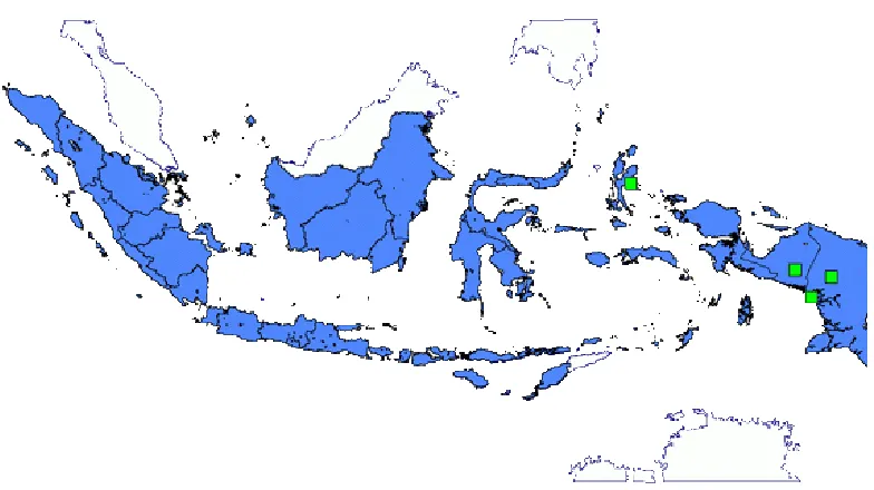 Gambar 2.1 Peta persebaran mineral tembaga yang ada di indonesia. 