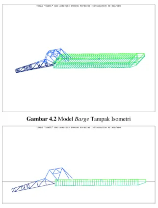 Gambar 4.3 Model Barge Tampak Samping 