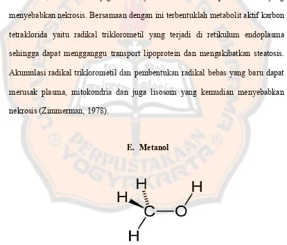 Gambar 5. Struktrur kimia metanol  
