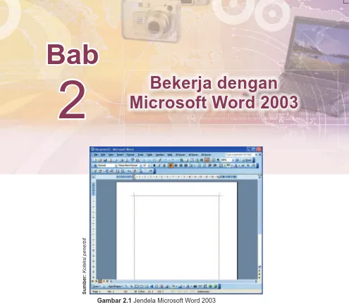Gambar 2.1 Jendela Microsoft Word 2003