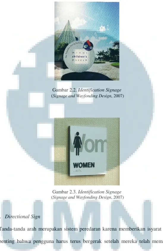 Gambar 2.2. Identification Signage   ( Signage and Wayfonding Design, 2007) 