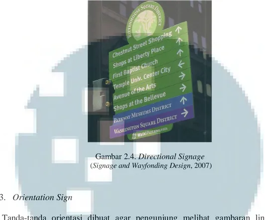 Gambar 2.4. Directional Signage   (Signage and Wayfonding Design, 2007) 