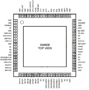 Gambar 2.4 Pin Out Diagram SIM 908-C 