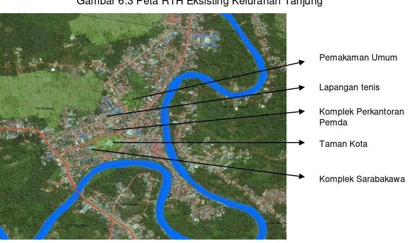Gambar 6.3 Peta RTH Eksisting Kelurahan Tanjung 