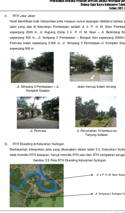 Gambar 3.5 Peta RTH Eksisting Kelurahan Sulingan. 