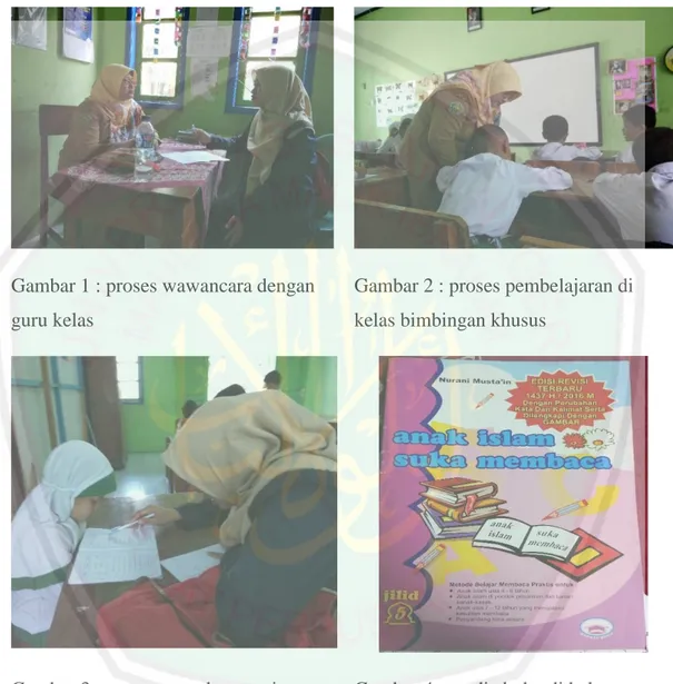 Gambar 1 : proses wawancara dengan  guru kelas 