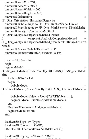 Gambar 7. Source Code untuk Proses dalam  Form Isian no 1sampai 5 dengan format 