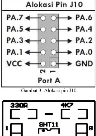 Gambar 2. Integrasi instrumen  Catu  daya  yang  telah  dibuat  dihubungkan  dengan  modul  mikrokontroler  pada  V  in