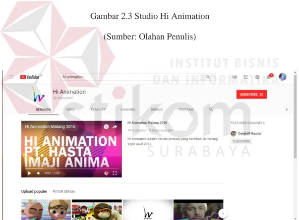 Gambar 2.4 Tampilan Channel Youtube Hi Animation  (Sumber: www.youtube.com) 