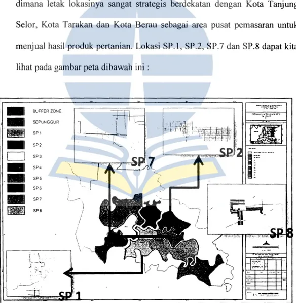 Gambar 4.4  : Peta Lokasi Kawasan Food Estate di  SP.1, SP.2,  SP.7 dan SP.8 