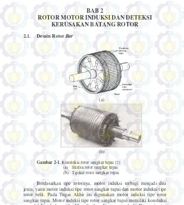 Gambar 2-1. Konstuksi rotor sangkar tupai [2] 
