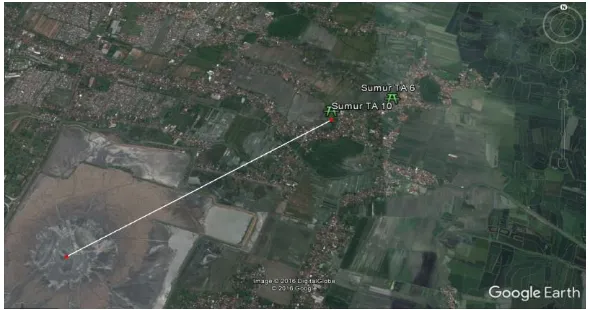Gambar 1. 1 Lokasi rencana daerah pengeboran (tanda hijau) yang berjarak hanya 3 kilometer dari pusat semburan Lumpur Sidoarjo 