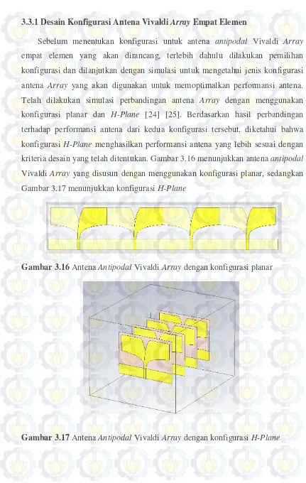 Gambar 3.17 menunjukkan konfigurasi H-Plane 