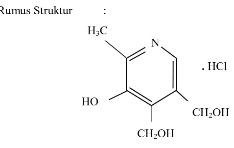 Gambar 2.2 Struktur Piridoksin Hidroklorida  