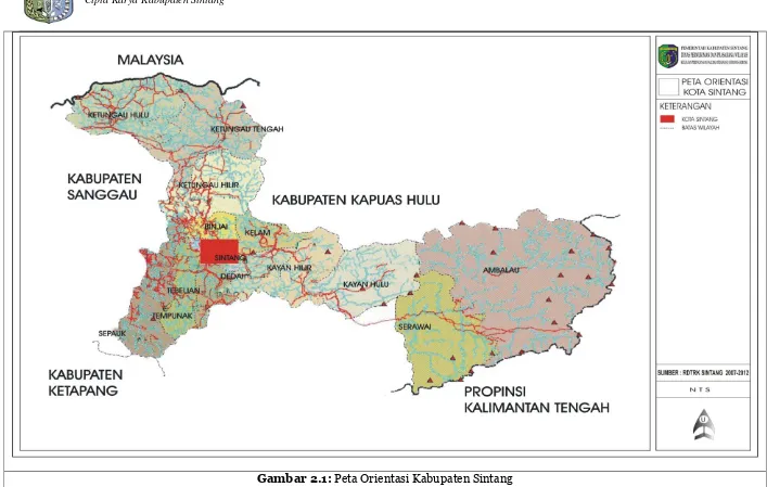 Gambar 2.1: Peta Orientasi Kabupaten Sintang 
