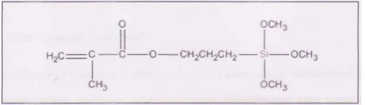 Gambar 2. Struktur kimia bahan coupling ɤ-methacryloxypropyltriethoxysilane.9