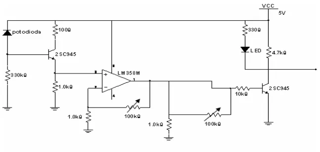 Gambar 3.4  Rangkaian penerima inframerah 