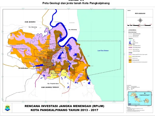 Gambar 3.4 Peta Geologi dan jenis tanah Kota Pangkalpinang 