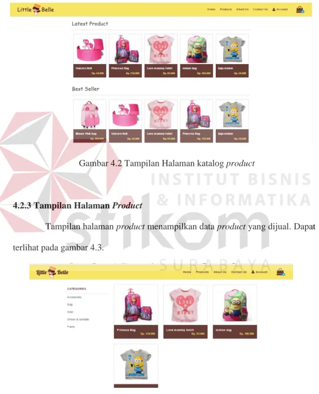 Gambar 4.2 Tampilan Halaman katalog product 