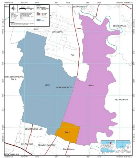 Gambar 1. Peta Administrasi Desa Singorojo (RTRW Kabupaten Jepara, 2011-2031) 