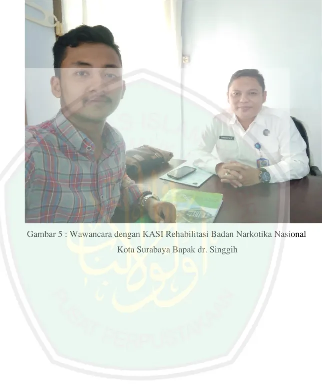 Gambar 5 : Wawancara dengan KASI Rehabilitasi Badan Narkotika Nasional  Kota Surabaya Bapak dr