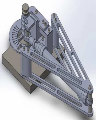Gambar 1. Desain mesin bending pada solidworks. 
