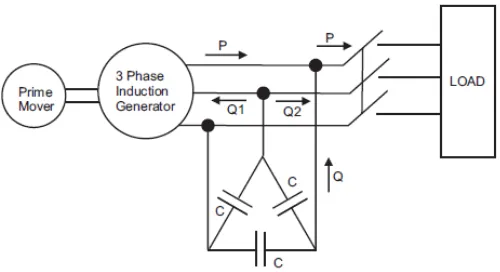 Gambar 2.2 Generator Induksi Beroperasi Sendiri (Standalone) [3] 