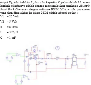 Gambar 3.1 Desain Multiple Input Converter dalam PSIM  