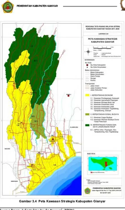 Gambar 3.4  Peta Kawasan Strategis Kabupaten Gianyar 