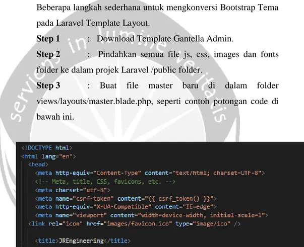 Gambar 2.16. Potongan Code Master.blade.php 