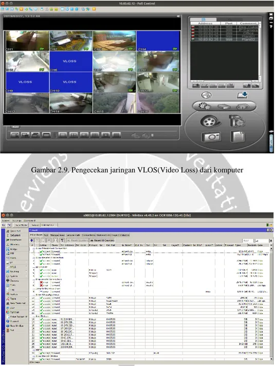 Gambar 2.9. Pengecekan jaringan VLOS(Video Loss) dari komputer  