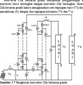 Gambar 2.7 Rangkaian konverter Cȕk keluaran ganda 