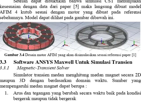 Gambar 3.4 Desain motor AFIM yang akan disimulasikan sesuai referensi paper [1] 