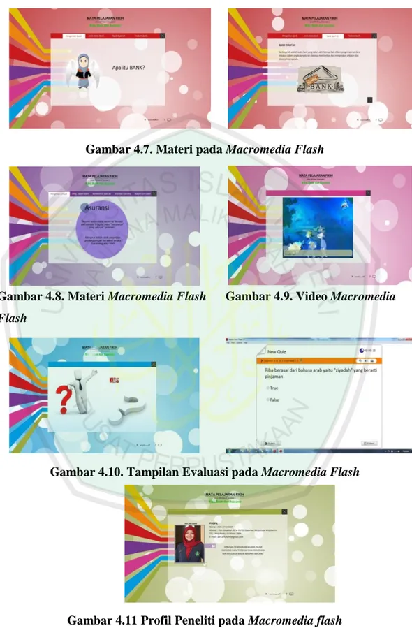 Gambar 4.8. Materi Macromedia Flash      Gambar 4.9. Video Macromedia  Flash  