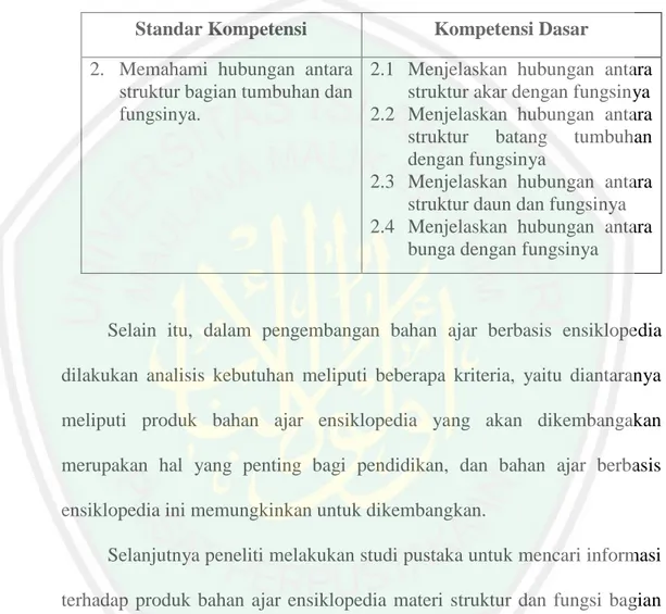 Tabel 3.1 SK-KD IPA SD/MI Kelas IV Semester I 2 Standar Kompetensi  Kompetensi Dasar  2