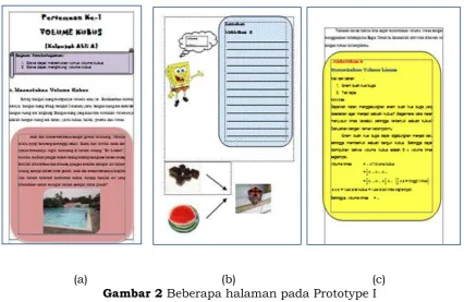 Gambar 2 Beberapa halaman pada Prototype I