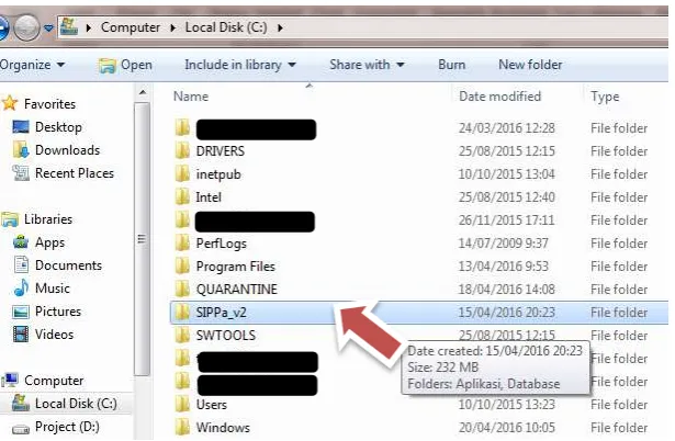 Gambar 12 extract file aplikasi ke drive C 
