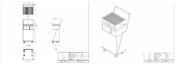 Gambar 3.11 Final Desain  (Sumber: Dokumentasi Penulis, 2018)  Gambar Teknik sebagai ukuran detail dari produk food cart barbeku