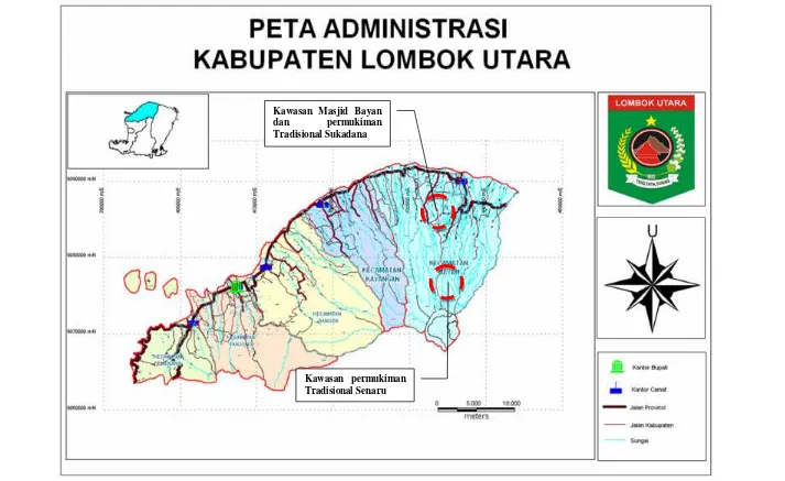 Gambar 4.4. Peta Revitalisasi Kawasan Tradisional di Kabupaten Lombok Utara