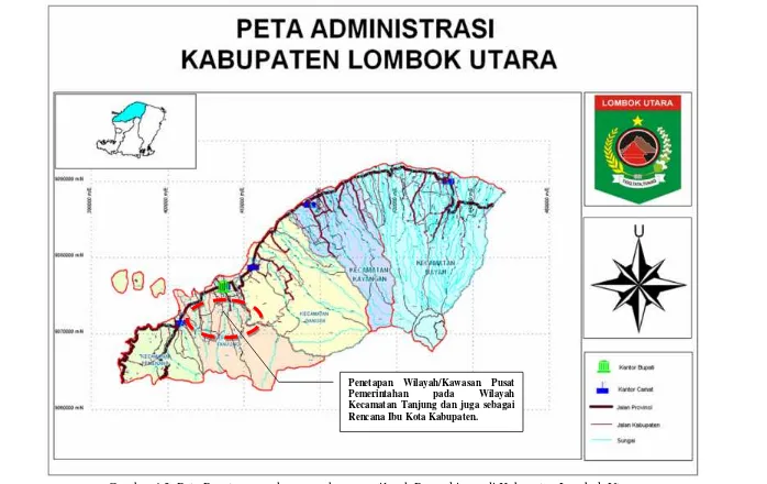 Gambar 4.3. Peta Penetapan arah pengembangan wilayah Permukiman di Kabupaten Lombok Utara