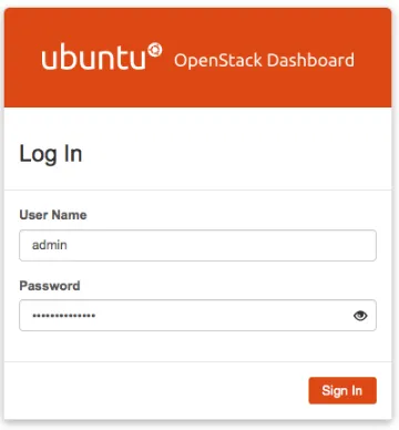 Gambar 4.1: Tampilan halaman Login OpenStack Horizon