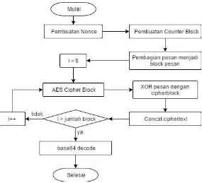 Gambar 3.5 Diagram Alir Enkripsi AES CTR 