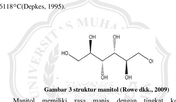 Gambar 3 struktur manitol (Rowe dkk., 2009) 