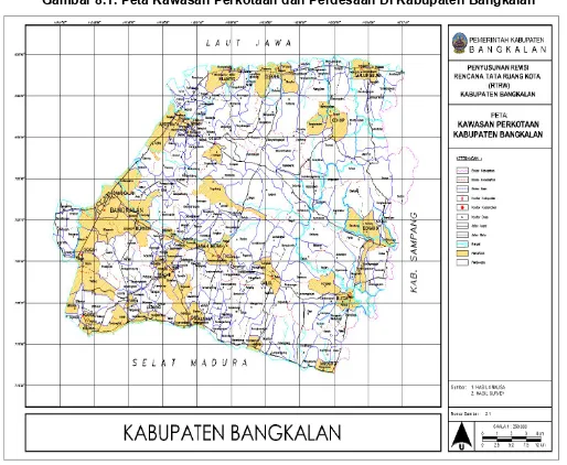 Gambar 8.1. Peta Kawasan Perkotaan dan Perdesaan Di Kabupaten Bangkalan