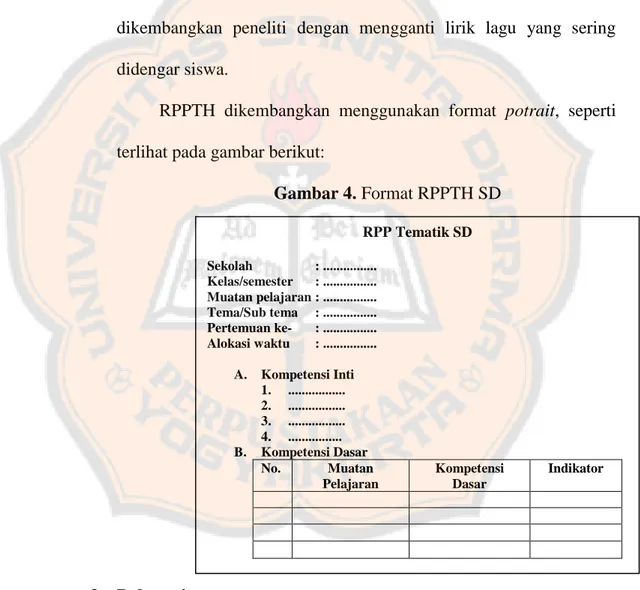 Gambar 4. Format RPPTH SD 