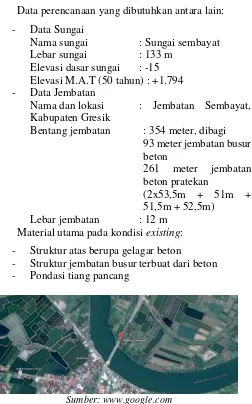 Gambar 3.2 Foto Satelit Lokasi Jembatan Sembayat 