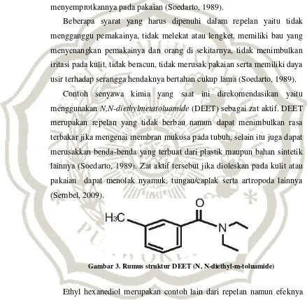 Gambar 3. Rumus struktur DEET (N, N-diethyl-m-toluamide)